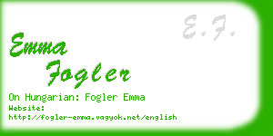 emma fogler business card